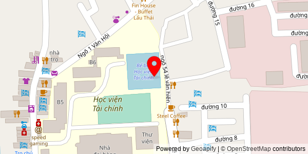 Map location for BaMiBaTee - Bánh Mì Pate Truyền Thống - Học viện Tài Chính