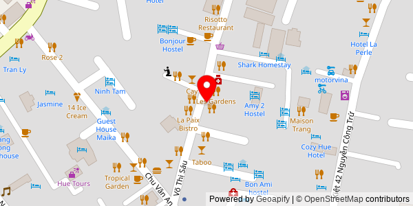 Map location for Kim Restaurant - Banh Mi - Burger - Local Food