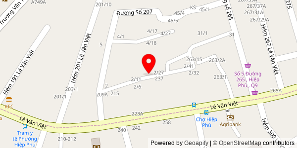 Map location for Bánh mì bì Má Hương