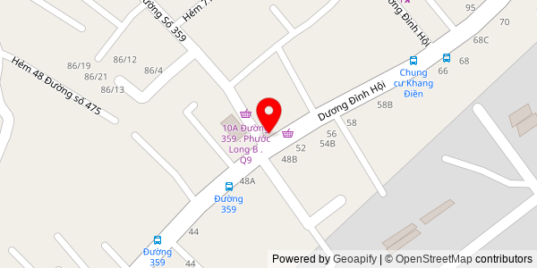 Map location for Bánh Mì Hà Nội Đ. Dương Đình Hội